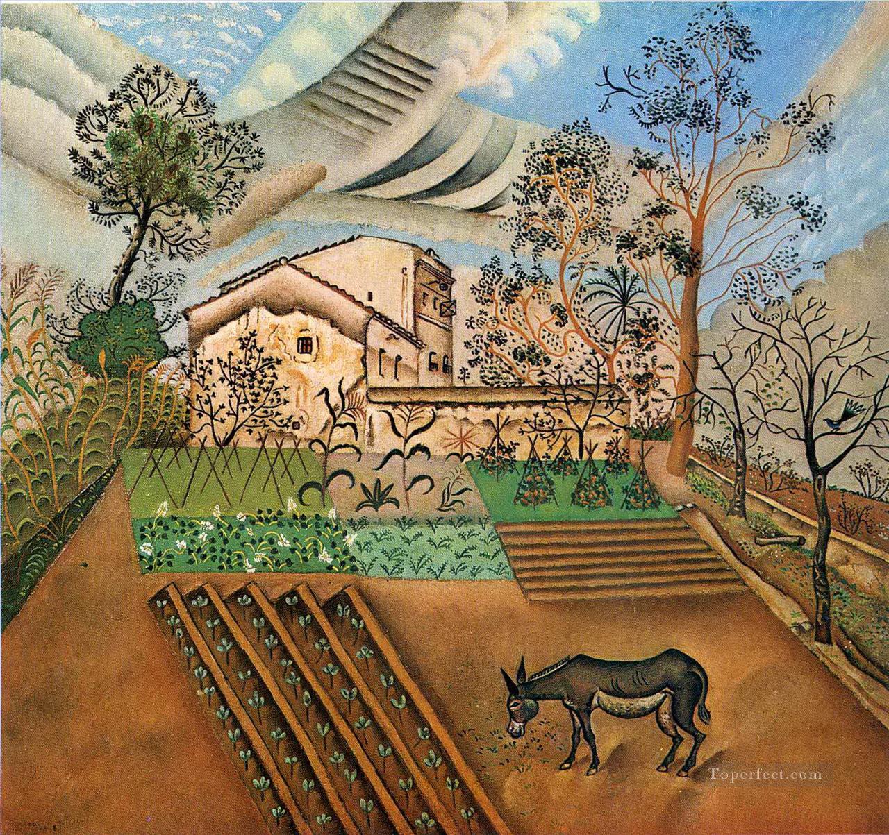 The Vegetable Garden with Donkey Dadaism Oil Paintings